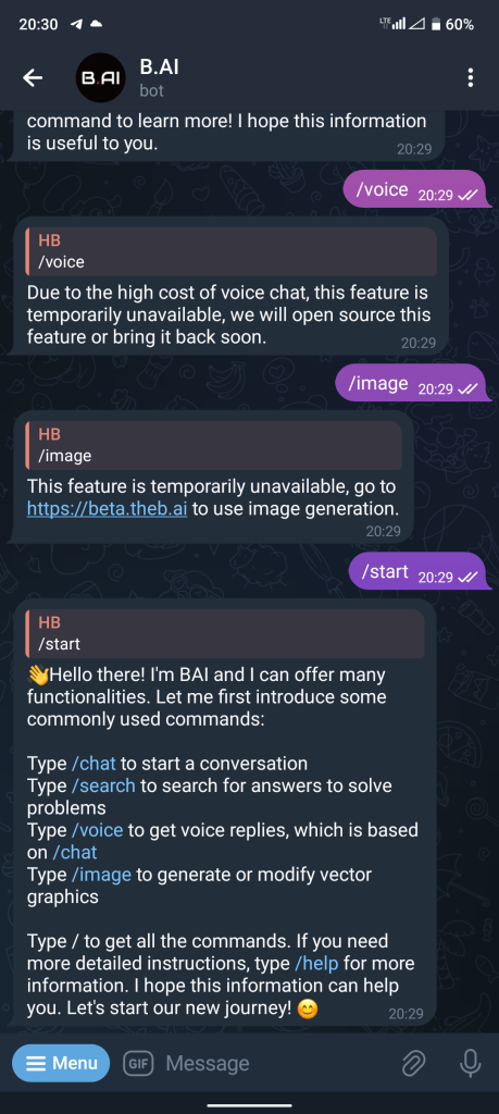 راه‌اندازی ربات هوش مصنوعی تلگرام B.AI در تلگرام